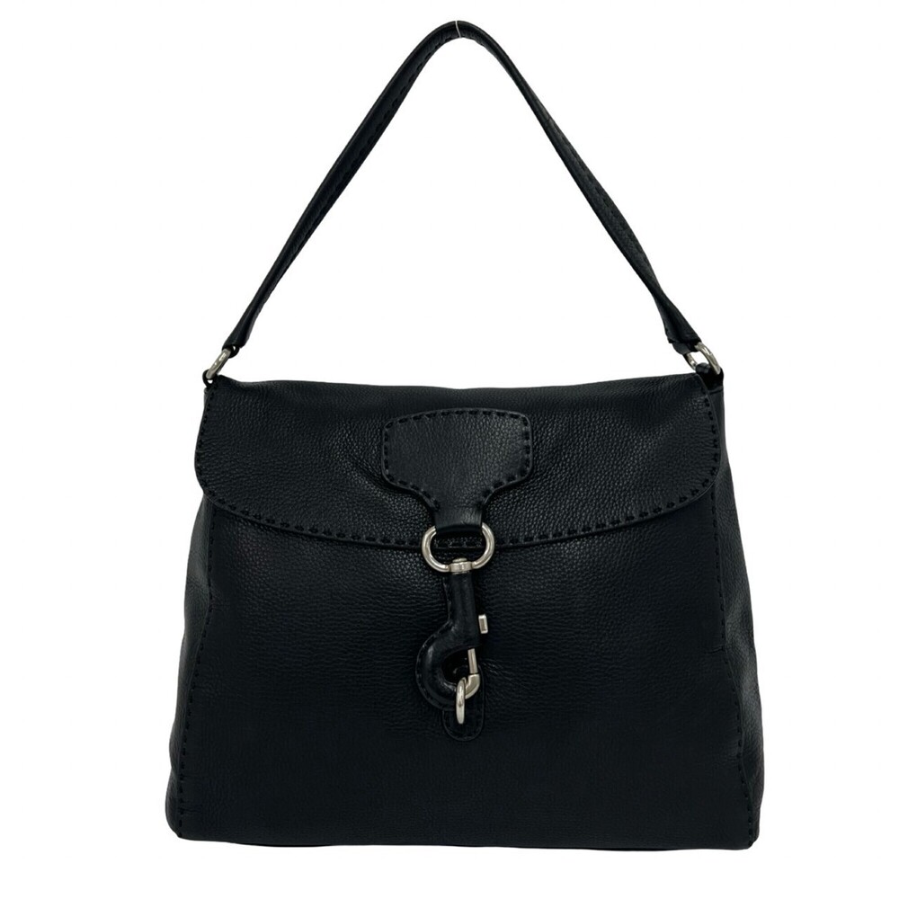 PRADA Black Leather Shoulder Bag